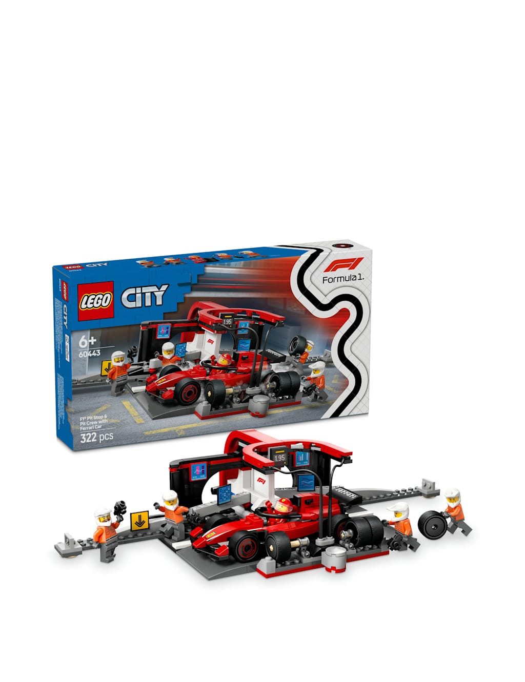 LEGO® City F1 Pit Stop & Pit Crew with Ferrari Car 60443 (6+ Yrs)