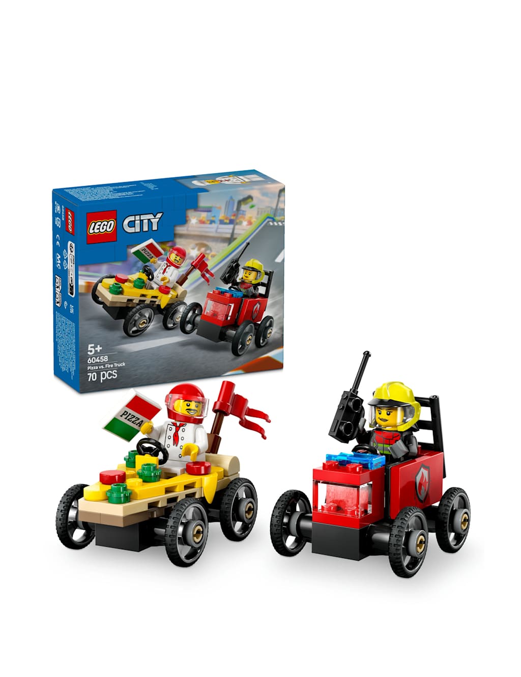 LEGO® City Pizza vs. Fire Truck Race Car Pack  (5+ Yrs)