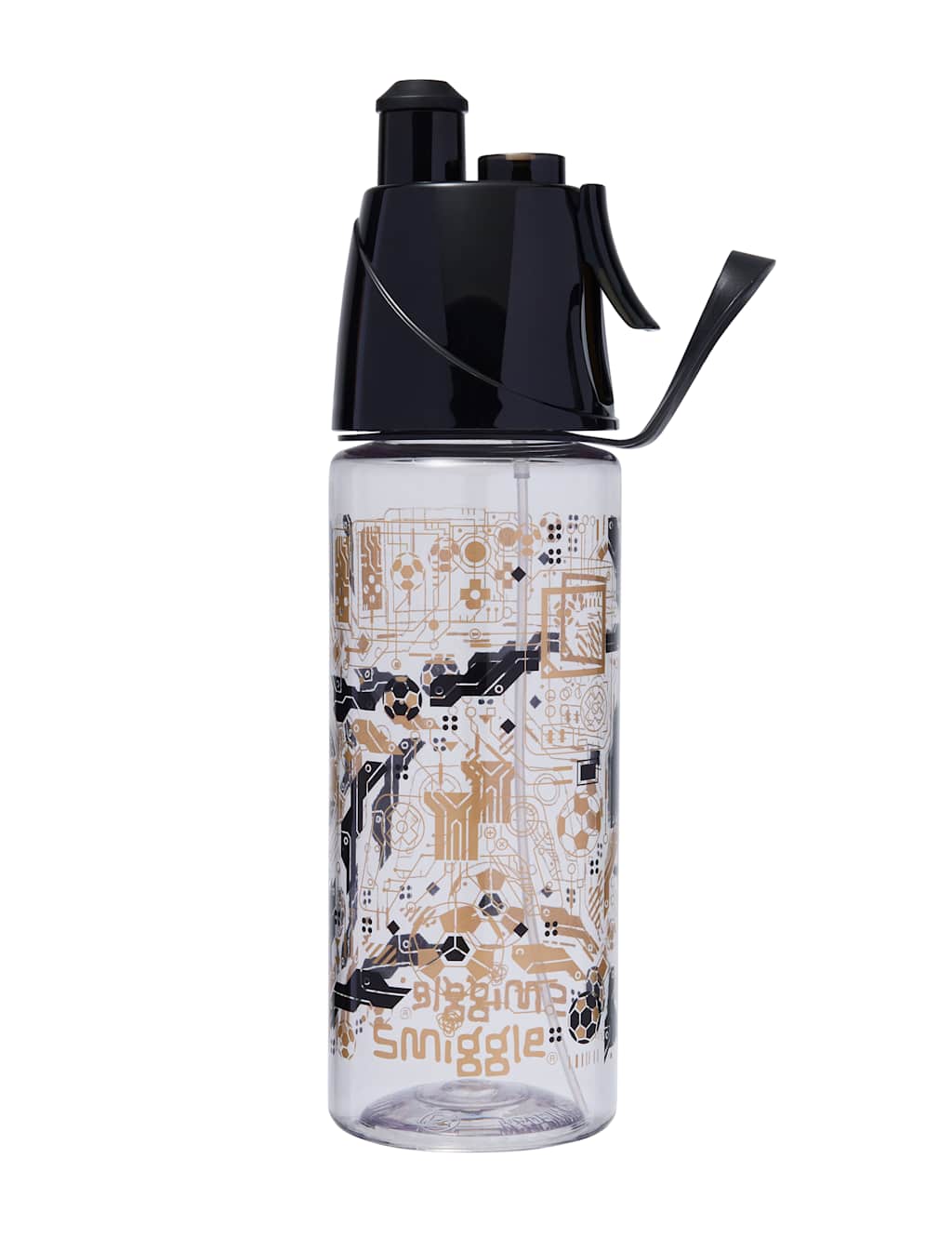 Smiggle Kids' Printed Water Bottle (3+ Yrs) Black Mix