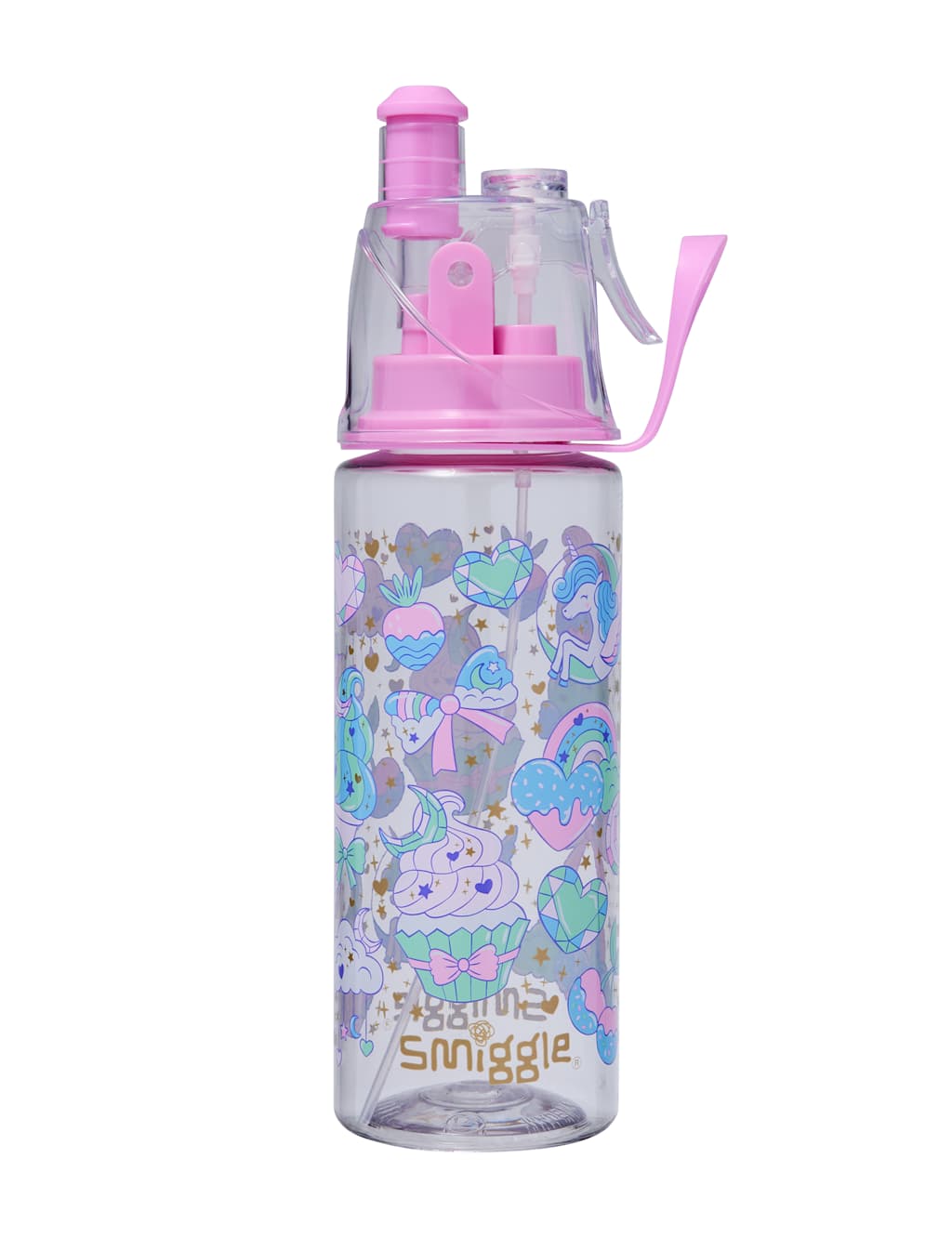 Smiggle Kids' Printed Water Bottle (3+ Yrs) Pink Mix