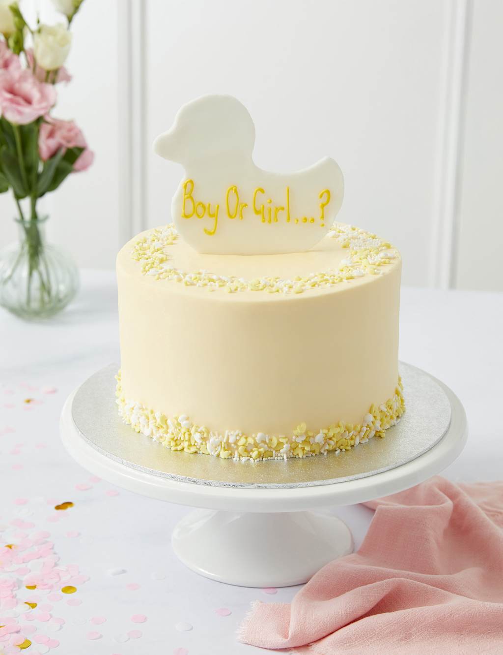 Personalised Gender Reveal Cake - Girl (Serves 16)