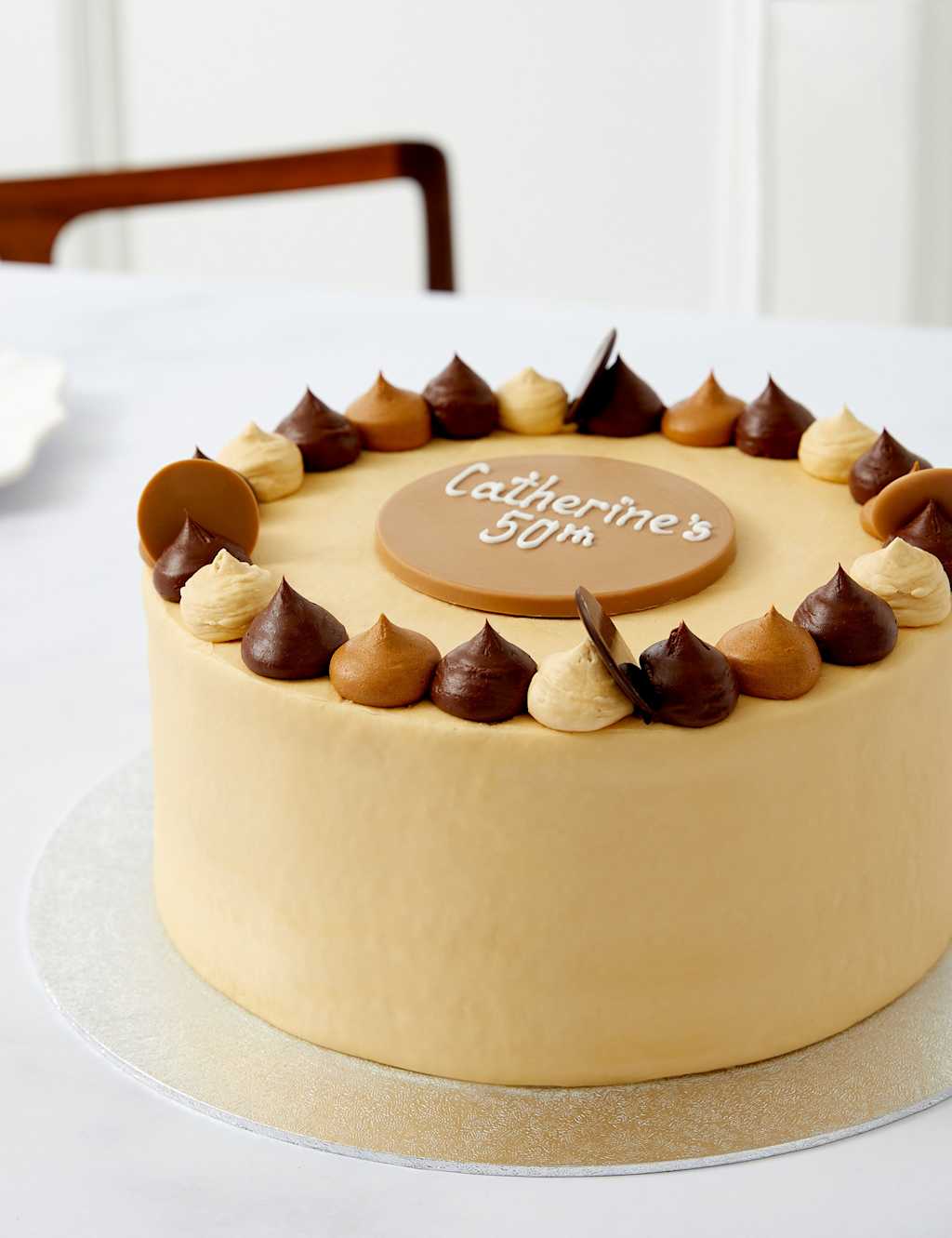 Personalised Extra Large Chocolate & Caramel Cake (Serves 24)
