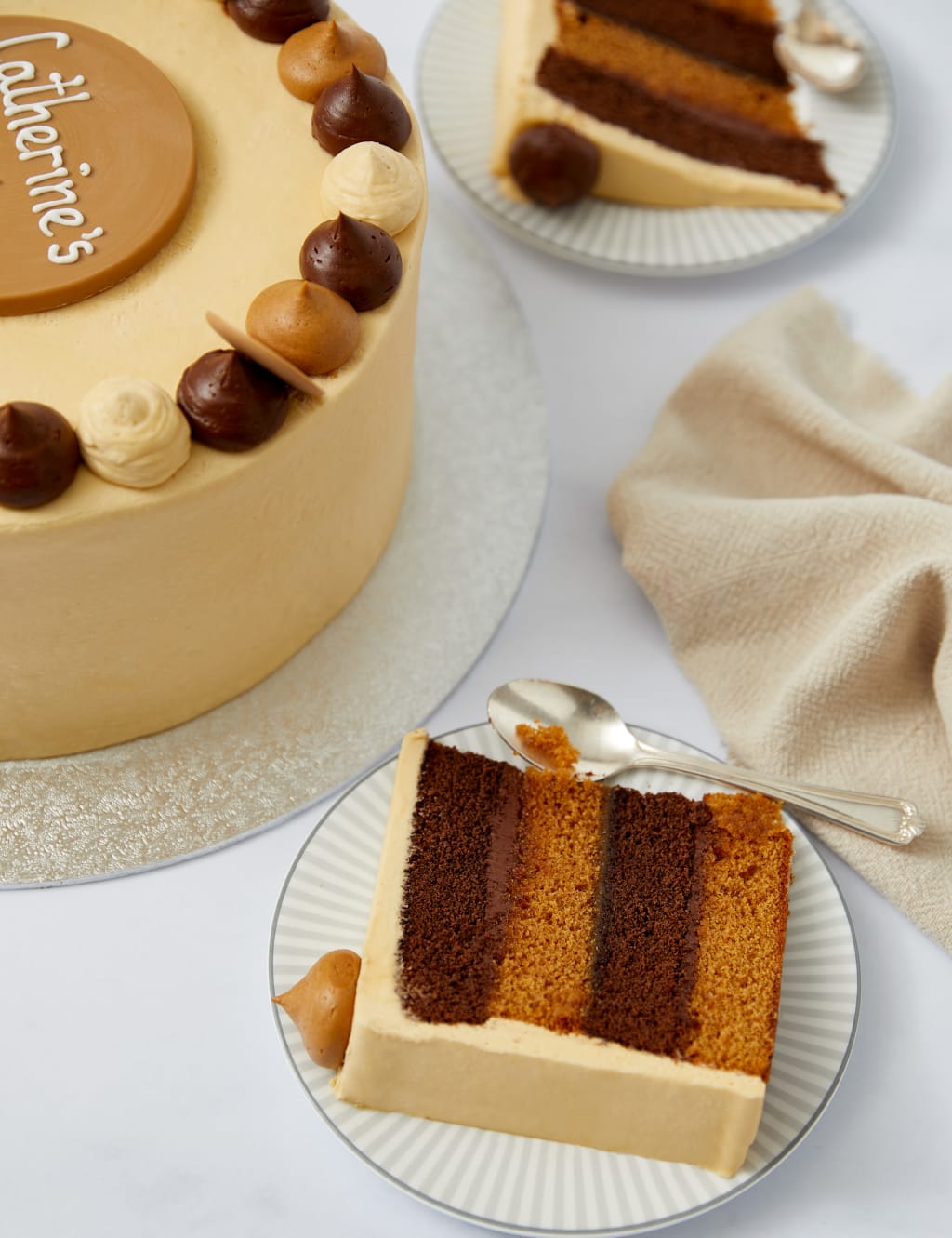 Personalised Extra Large Chocolate & Caramel Cake (Serves 24)