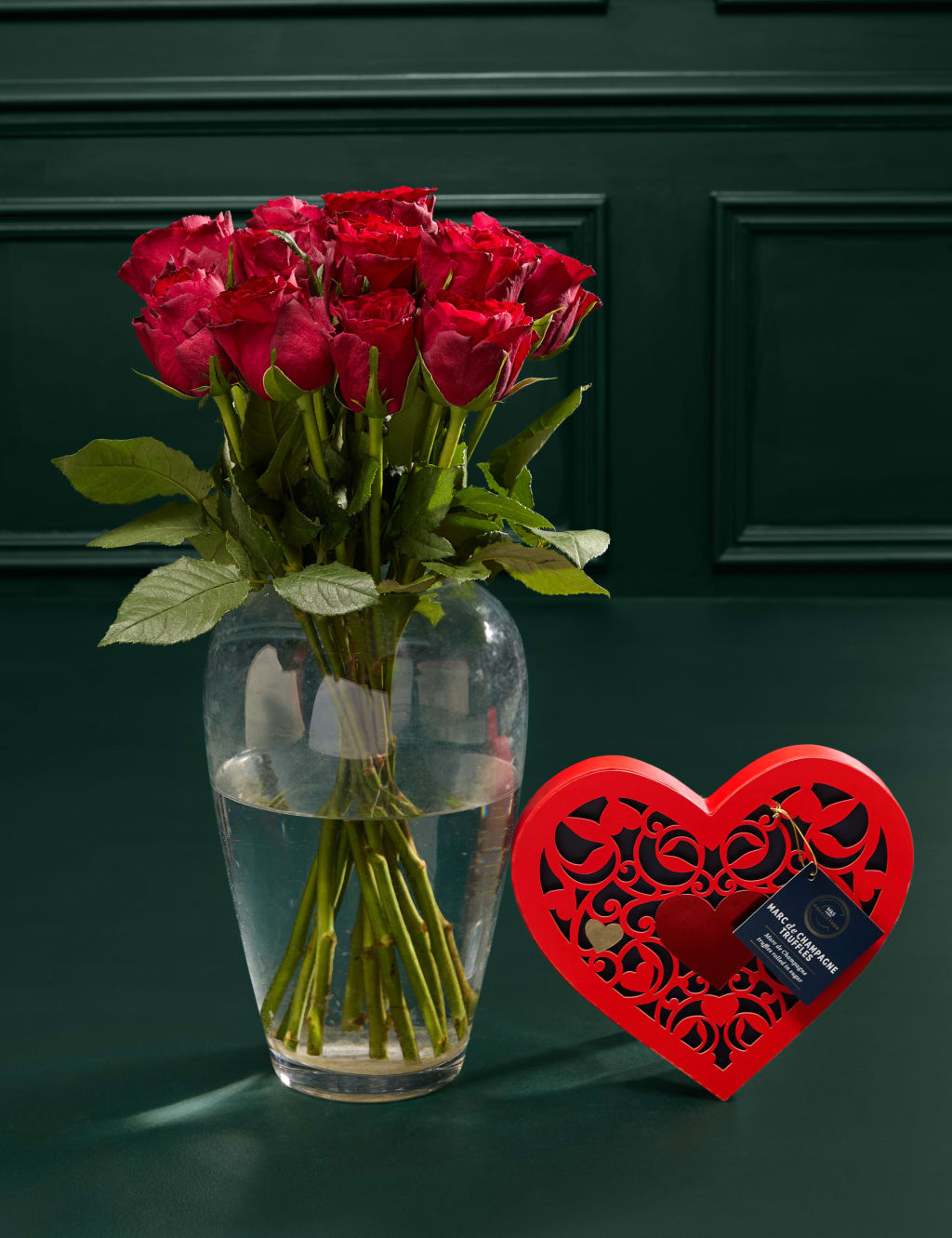 M&S Flower Market Dozen Red Roses & Truffles image