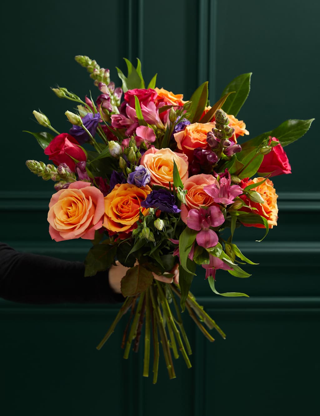 Roses, Lisianthus & Antirrhinum Bright Bouquet