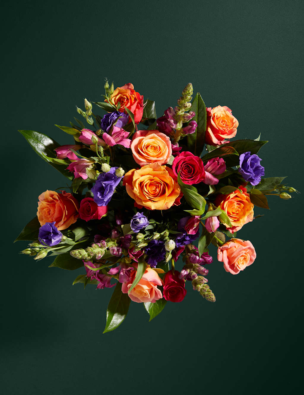 Roses, Lisianthus & Antirrhinum Bright Bouquet