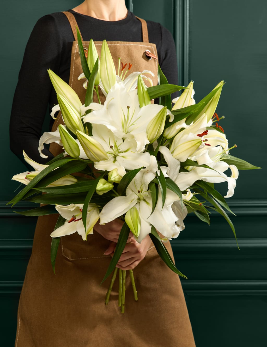 White Oriental Lily Abundance Bouquet