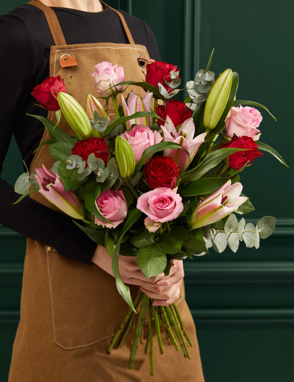 M&S Flower Market Valentine's Romantic Rose & Lily Bouquet image
