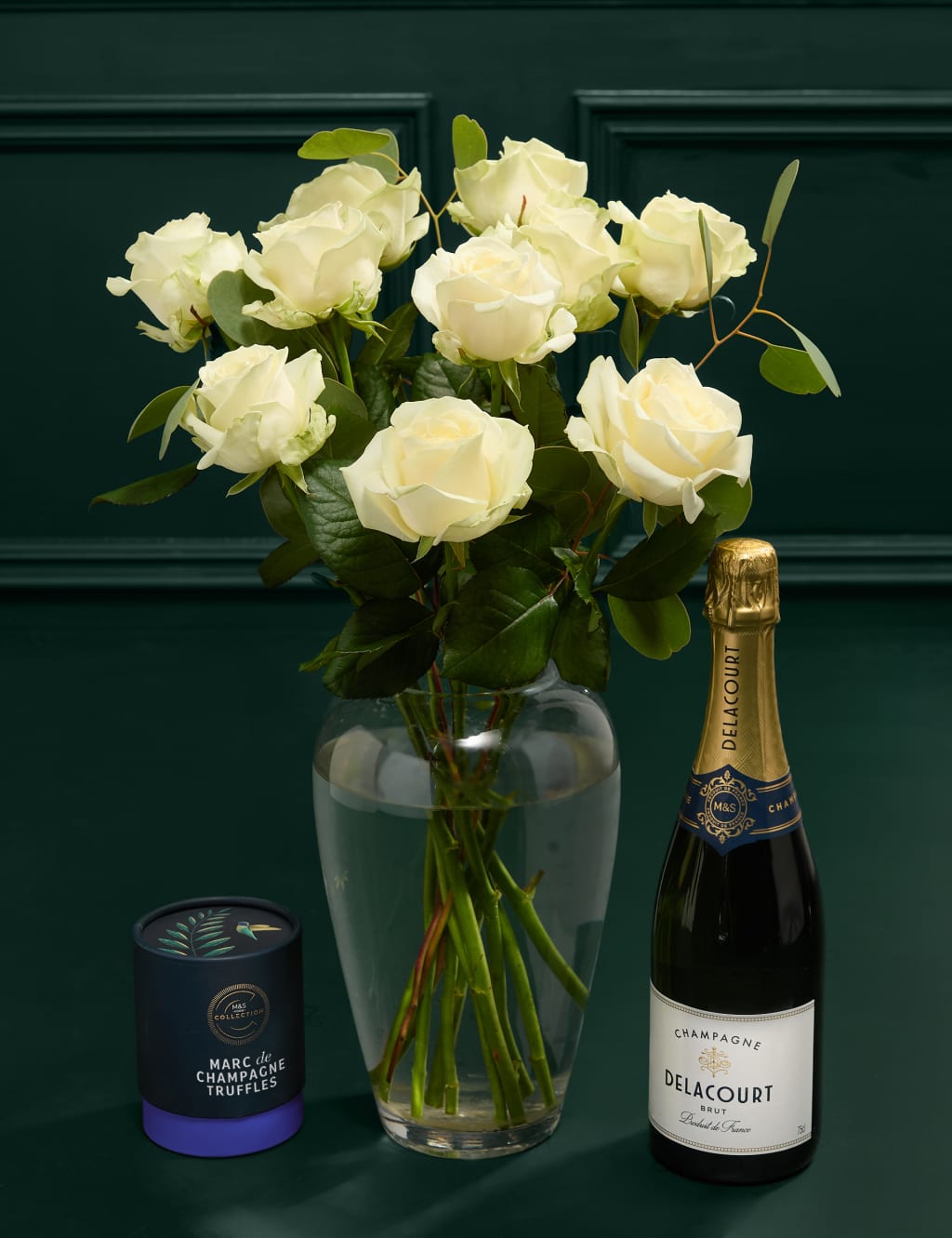 Celebration Rose Bouquet with Champagne & Truffles