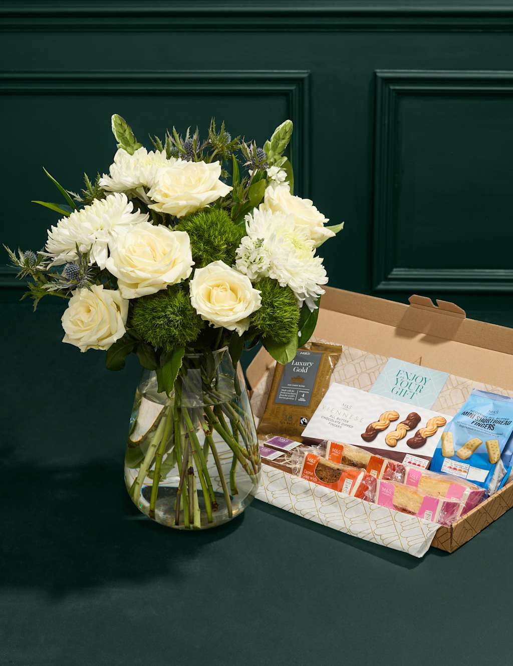 Rose & Thistle Bouquet with Afternoon Tea
