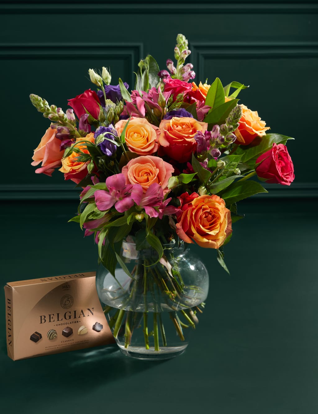 M&S Collection Roses Bright Bouquet with Belgian Chocolates
