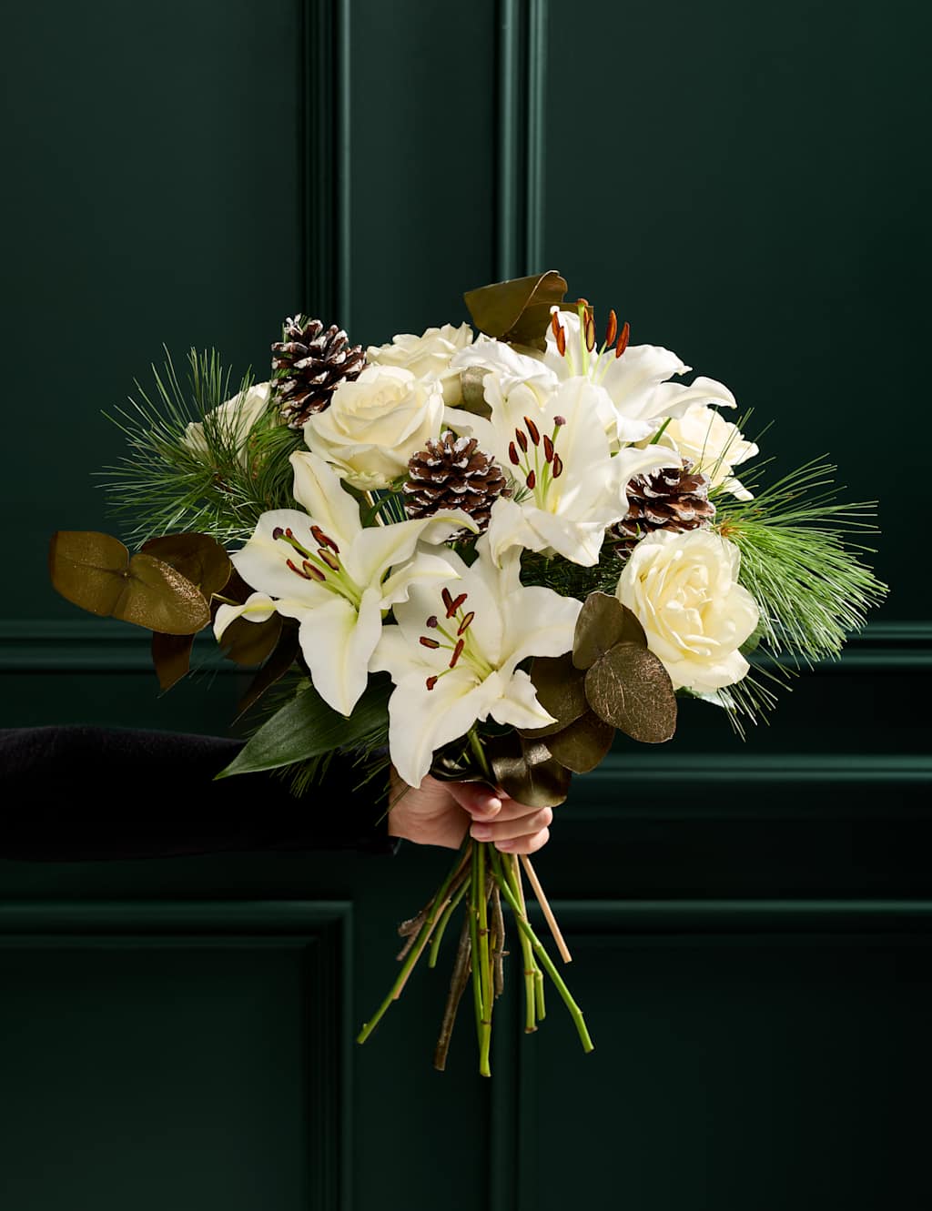 Flower Market Festive Avalanche Rose & Lily Bouquet