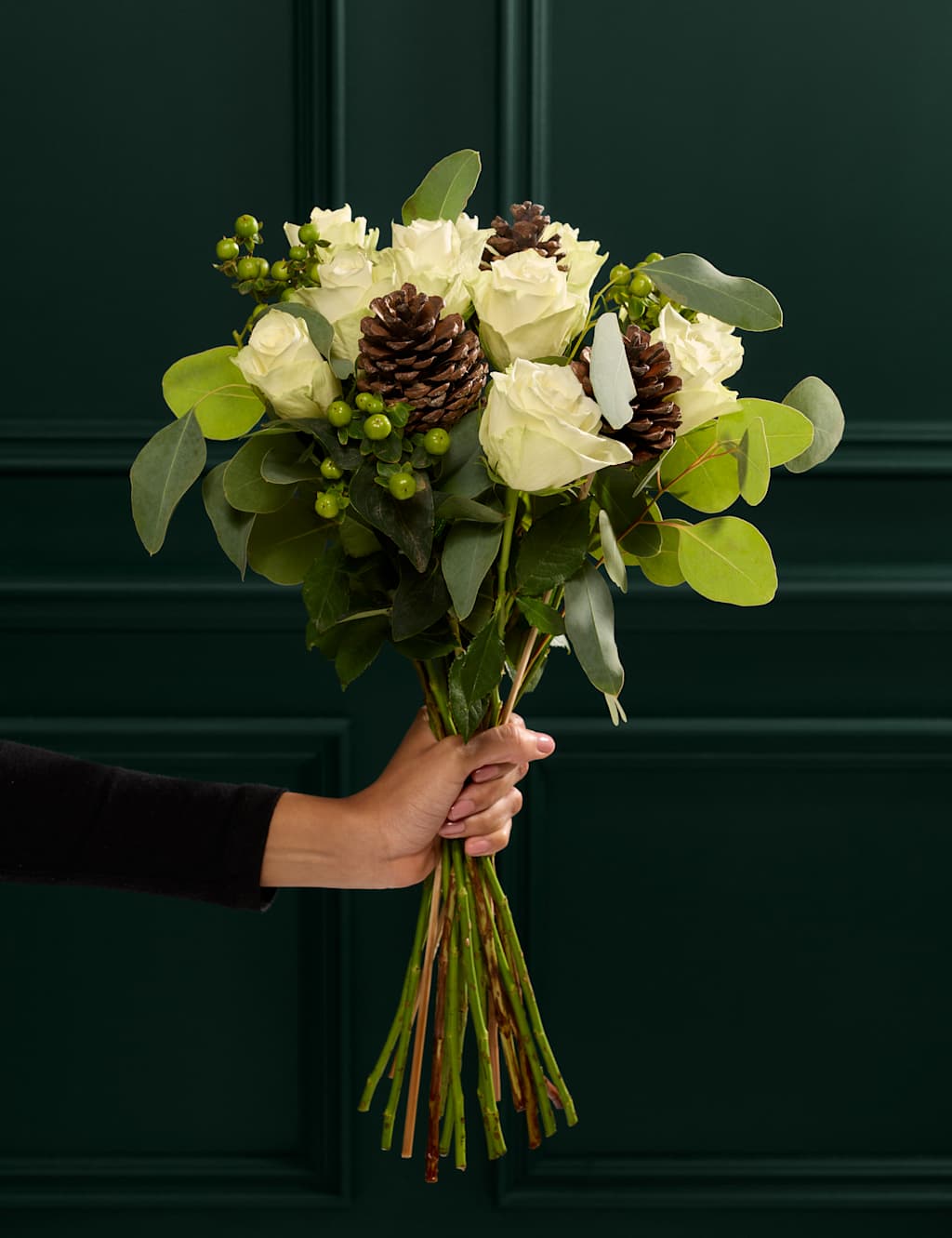 Flower Market Festive White Rose Bouquet