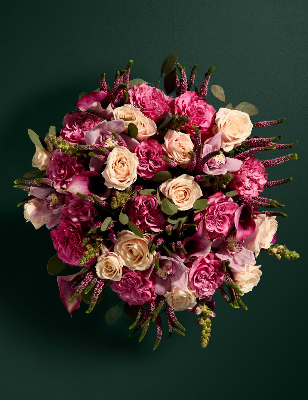 Rose, Calla Lily & Cymbidium Orchid Bouquet