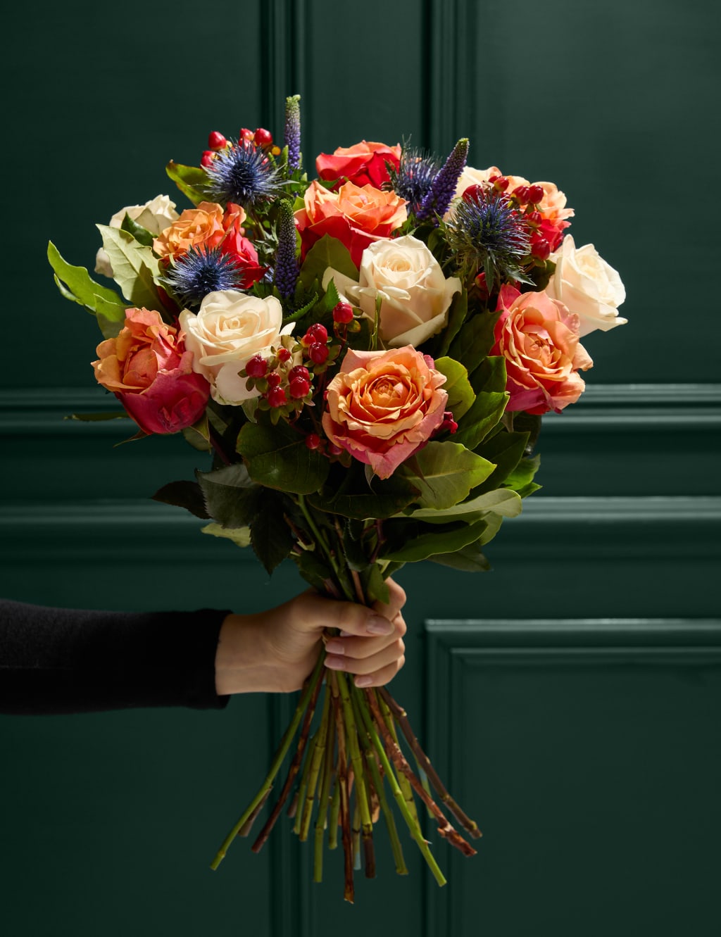 Orange & Cream Rose Bouquet