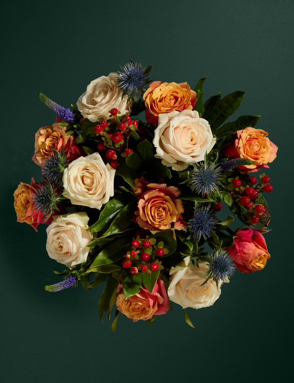 Orange & Cream Rose Bouquet