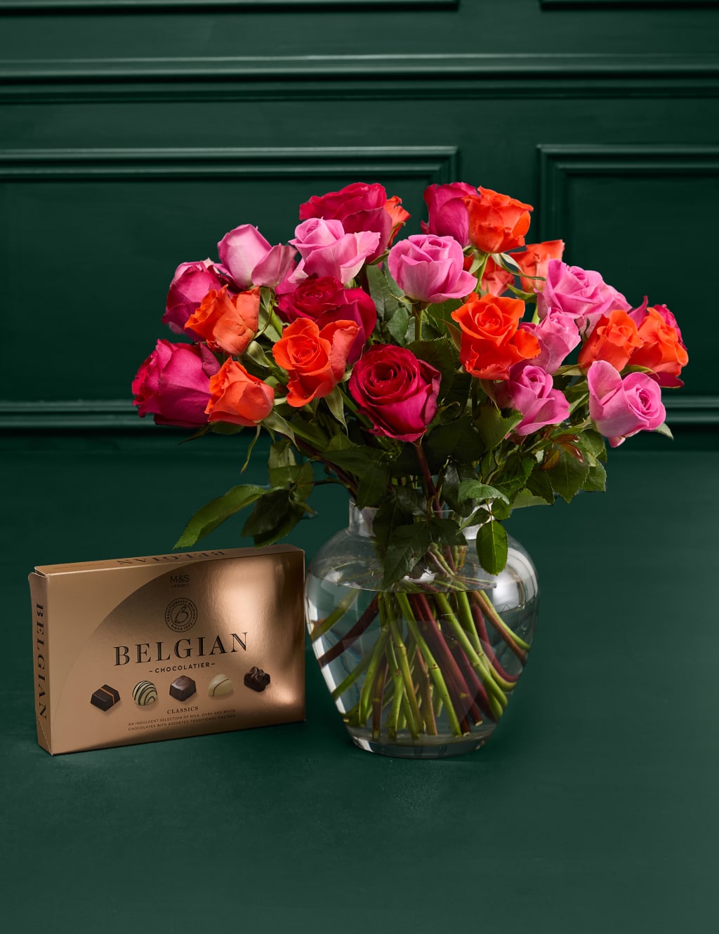 M&S Collection Radiant Rose Abundance Bouquet with Belgian Chocolates