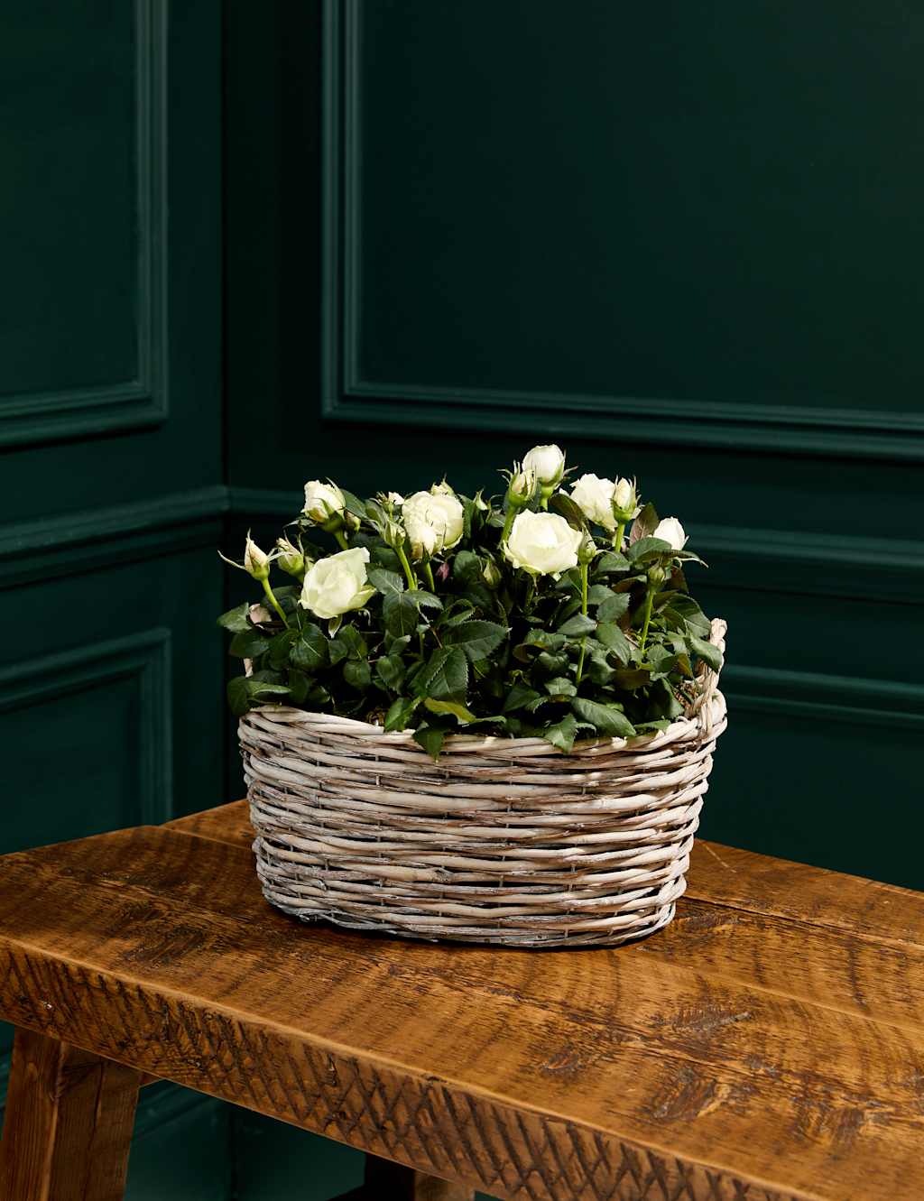 Mum's White Luxury Rose Basket