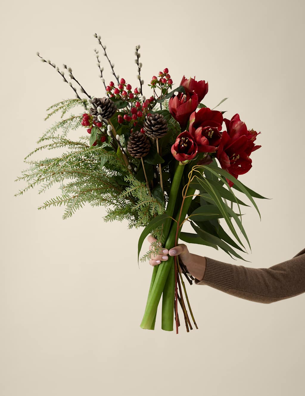 M&S X Kelly Hoppen Kelly Hoppen Red Amaryllis Christmas Bouquet