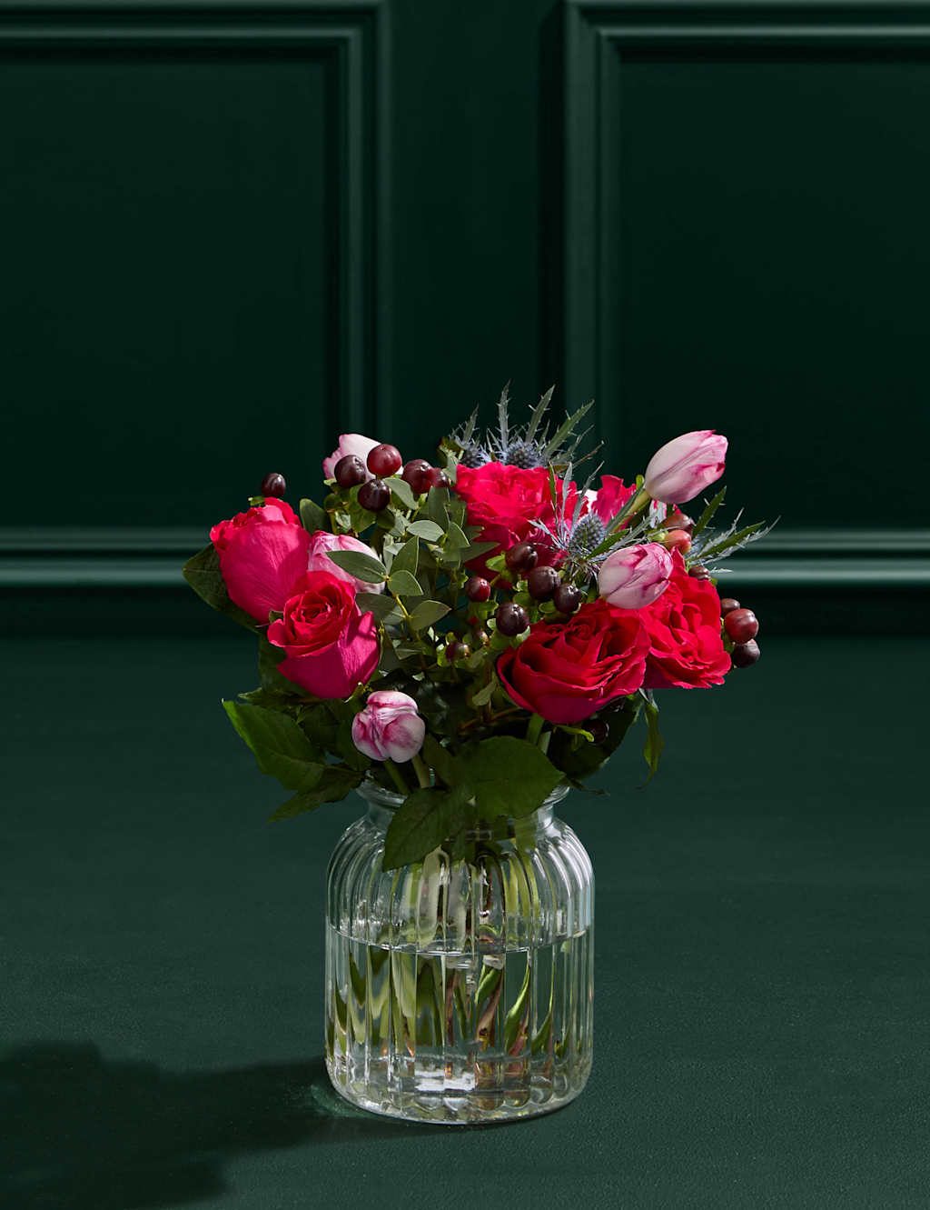 Flower Market Tulip & Rose Bouquet with Vase