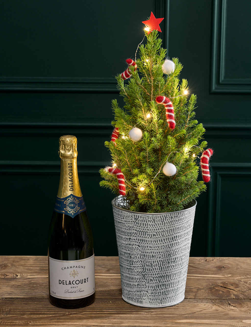 Flower Market White Decorated Christmas Tree with Champagne image