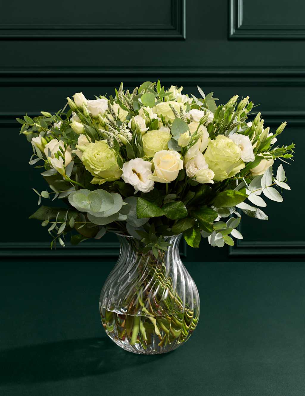 Flower Market Rose Freesia & Eucalyptus Bouquet with Vase