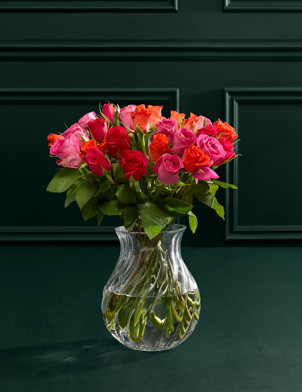 Flower Market Radiant Rose Abundance Bouquet with Vase