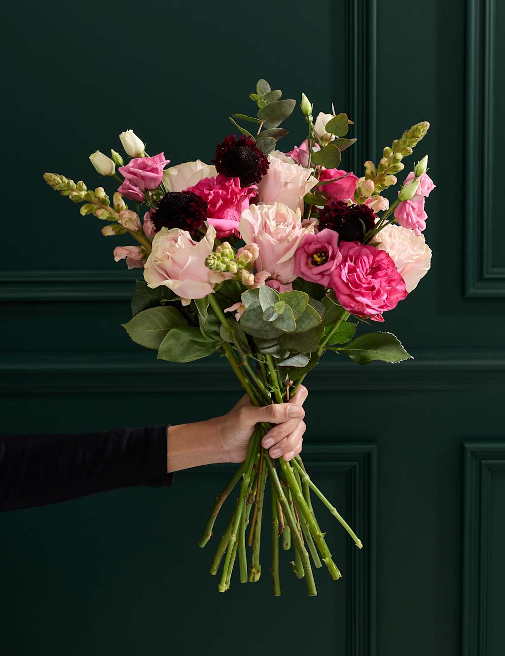 M&S Flower Market Pink Rose & Scabiosa Bouquet image