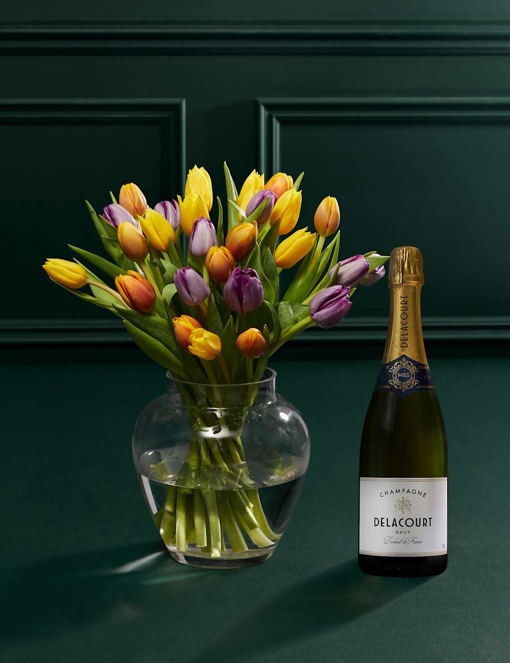 M&S Flower Market Bright & Beautiful Tulip Bouquet with Champagne