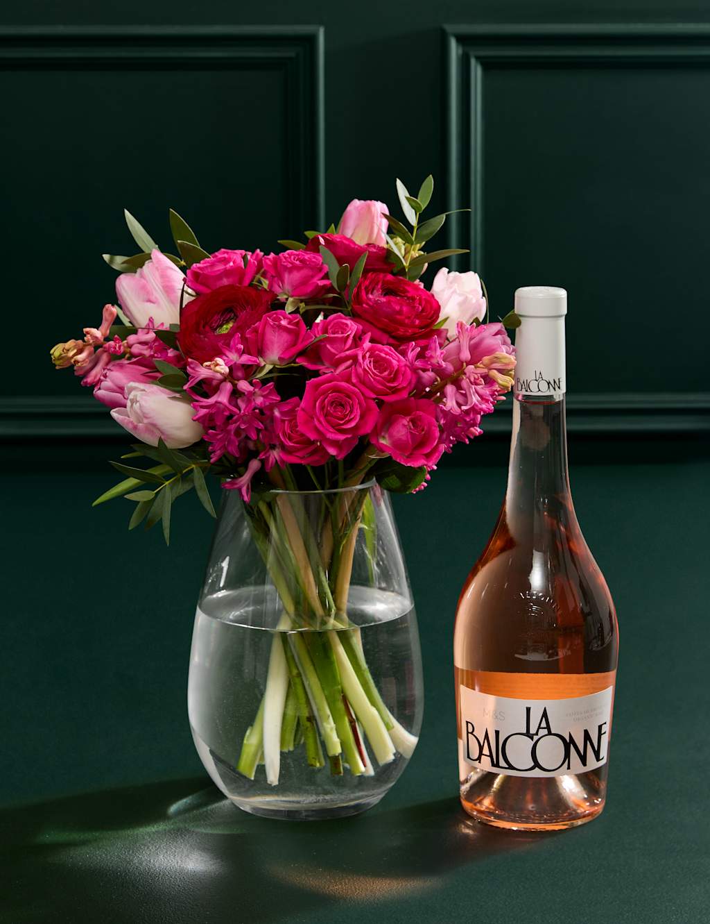 M&S Flower Market Mother's Day Ranunclus Bouquet with La Balconne Rosé Wine image