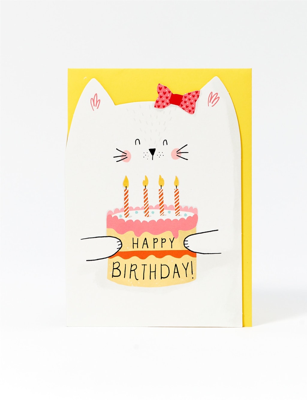 Cat Cut Out Birthday Card