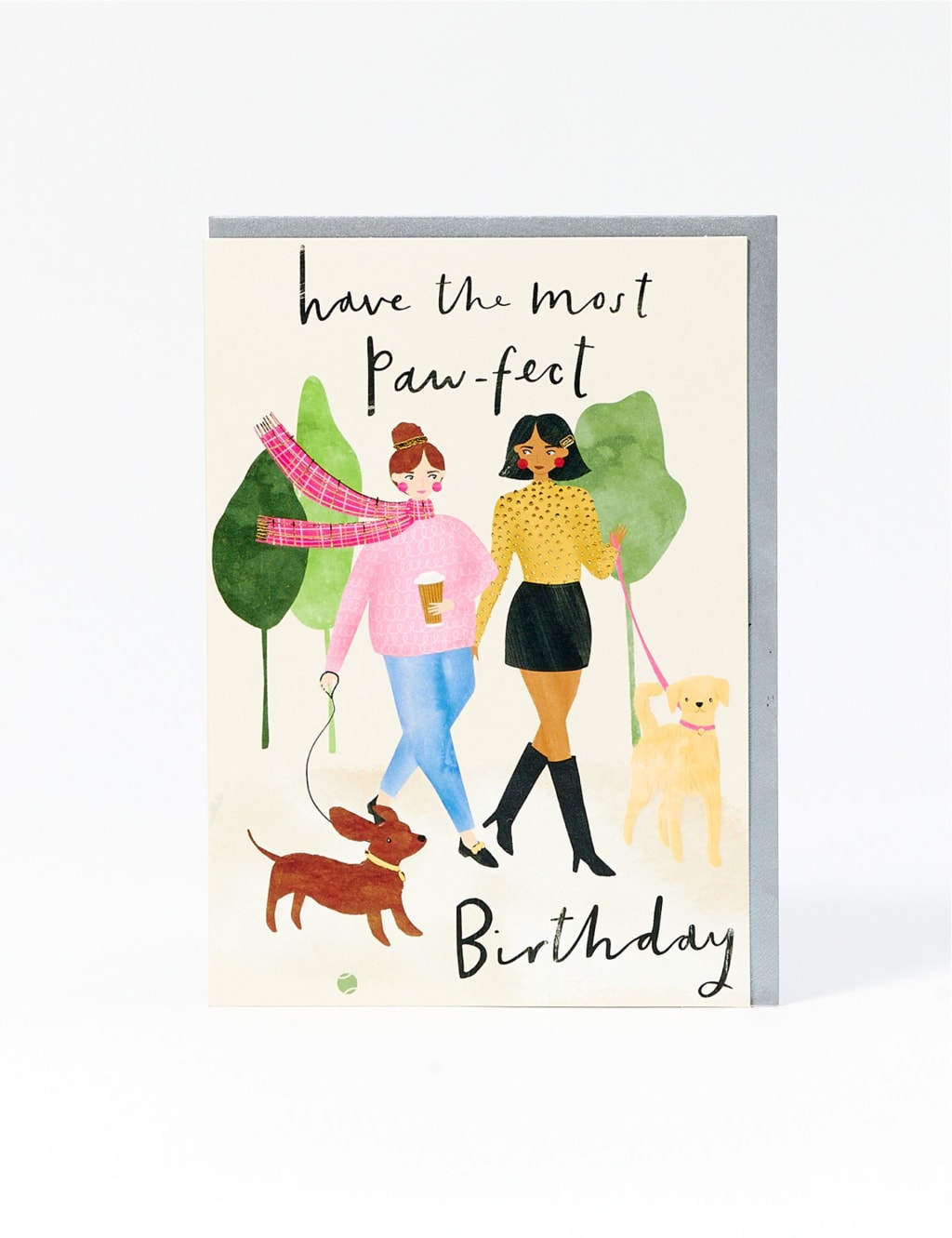 Paw-fect Dog Walk Contemporary Birthday Card