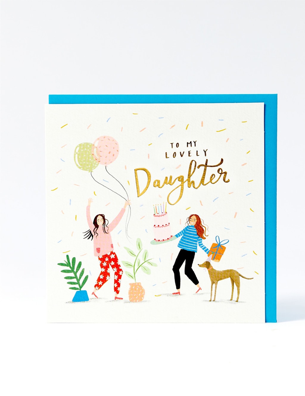 Lovely Daughter Contemporary Birthday Card