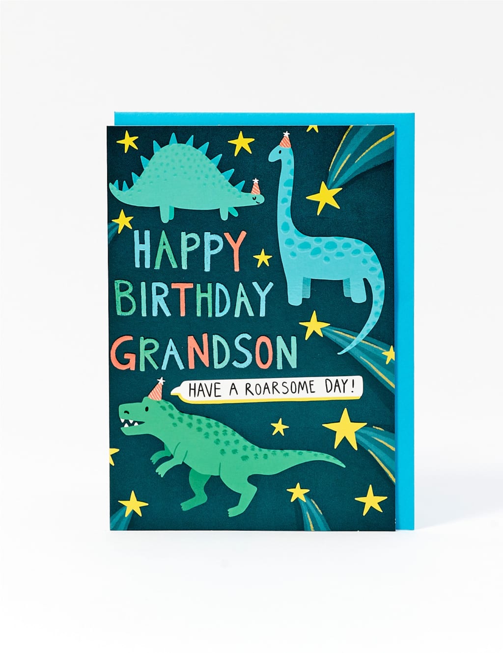 Grandson Roarsome Dinosaur Birthday Card
