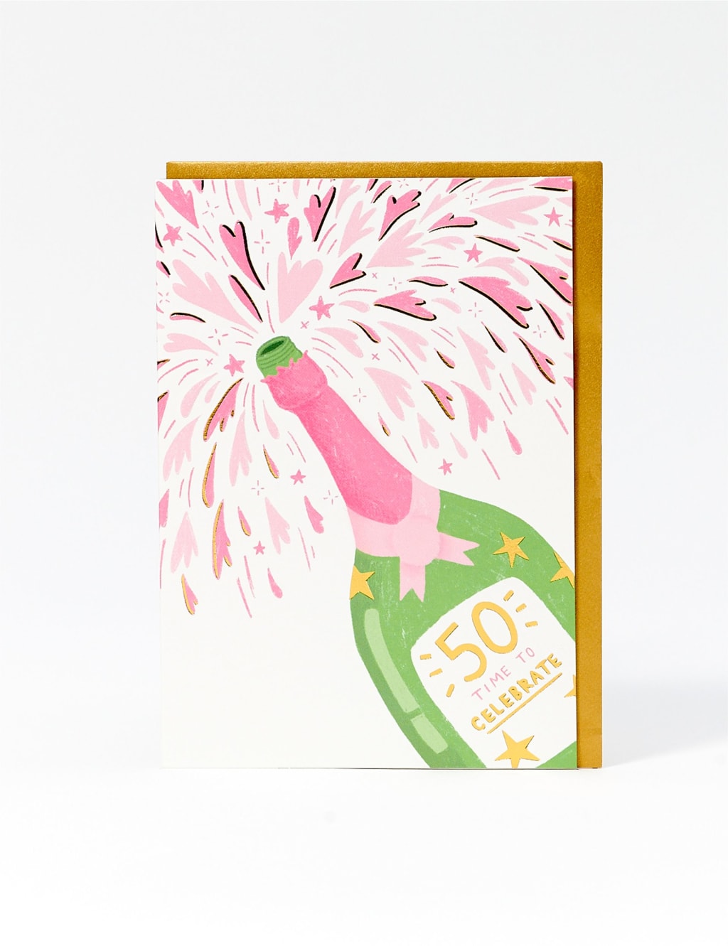 Champagne 50th Birthday Card