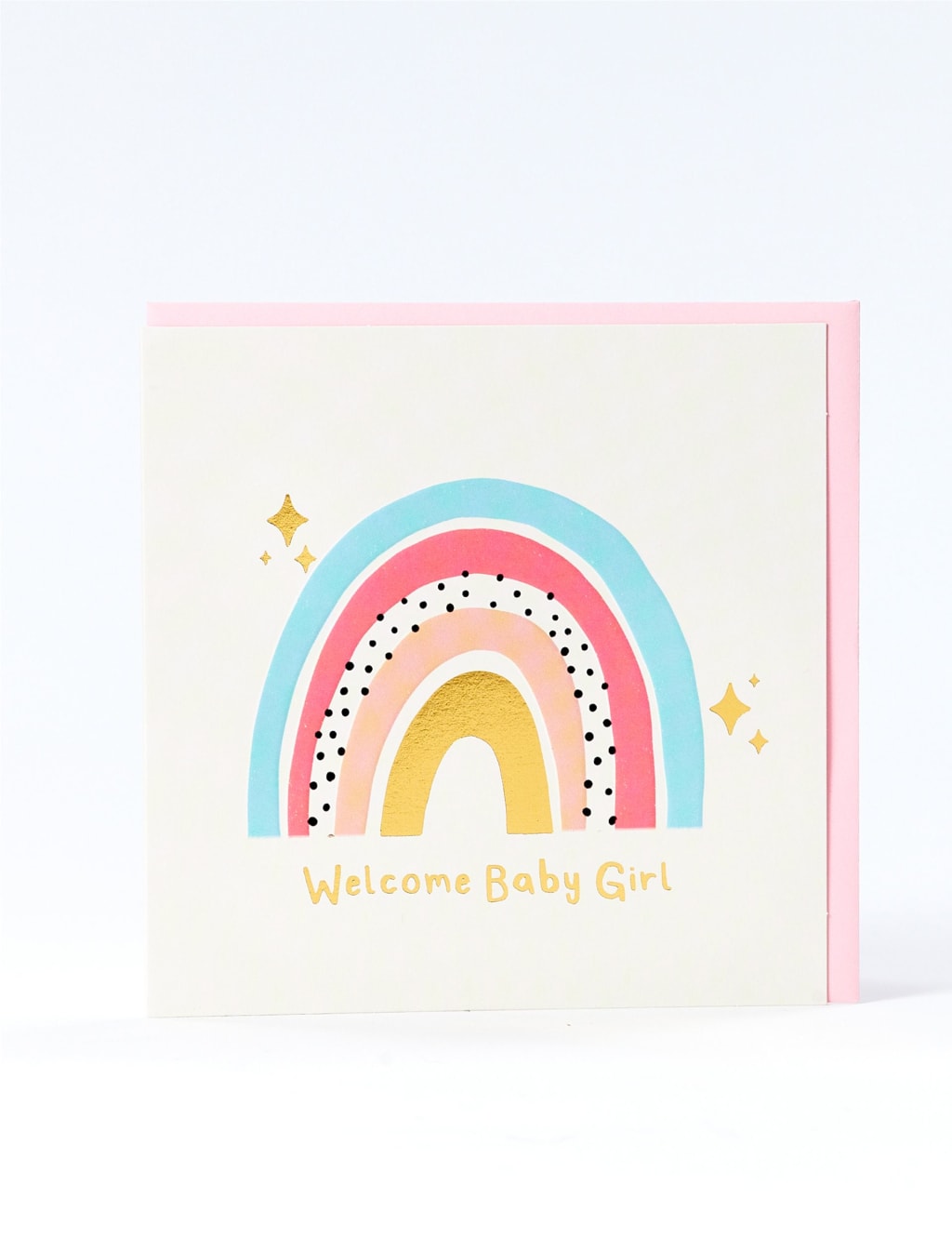 Rainbow New Baby Card For Girl