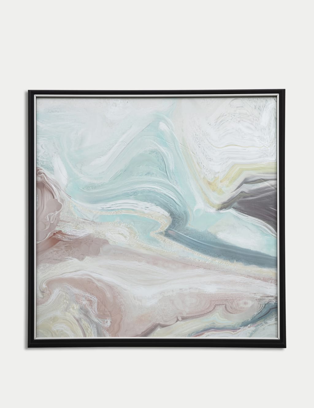Gallery Direct Crystal Fluid Abstract Square Framed Art Natural