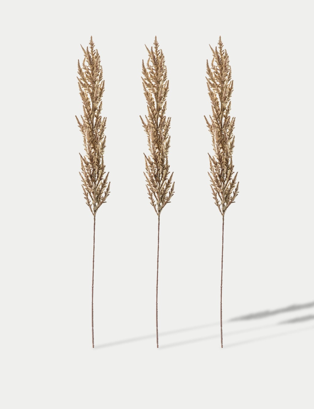 Gallery Direct Set of 3 Artificial Pampas Grass Single Stems Taupe