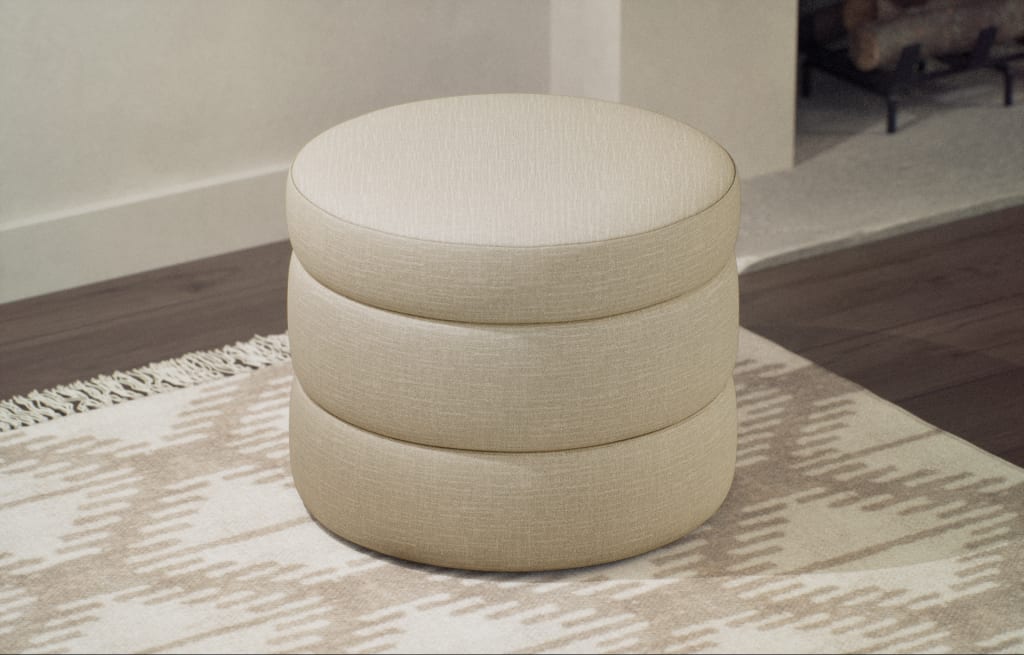 Fluted Storage Footstool