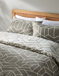 Cotton Blend Geometric Bedding Set