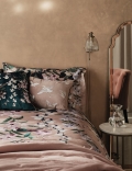 Velvet Hummingbird Embellished Cushion
