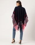 Colourblocked Open Front Poncho