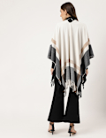 Colourblocked Open Front Poncho