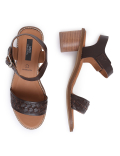 Leather Self Design Sandal