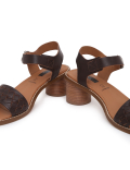 Leather Self Design Sandal