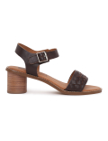 Leather Self Design Sandal