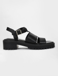 Leather Buckle Closure Sandals
