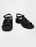 Leather Buckle Closure Sandals