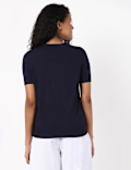 Knitted Crew Neck Short Sleeve Top
