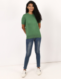 Knitted Crew Neck Short Sleeve Top